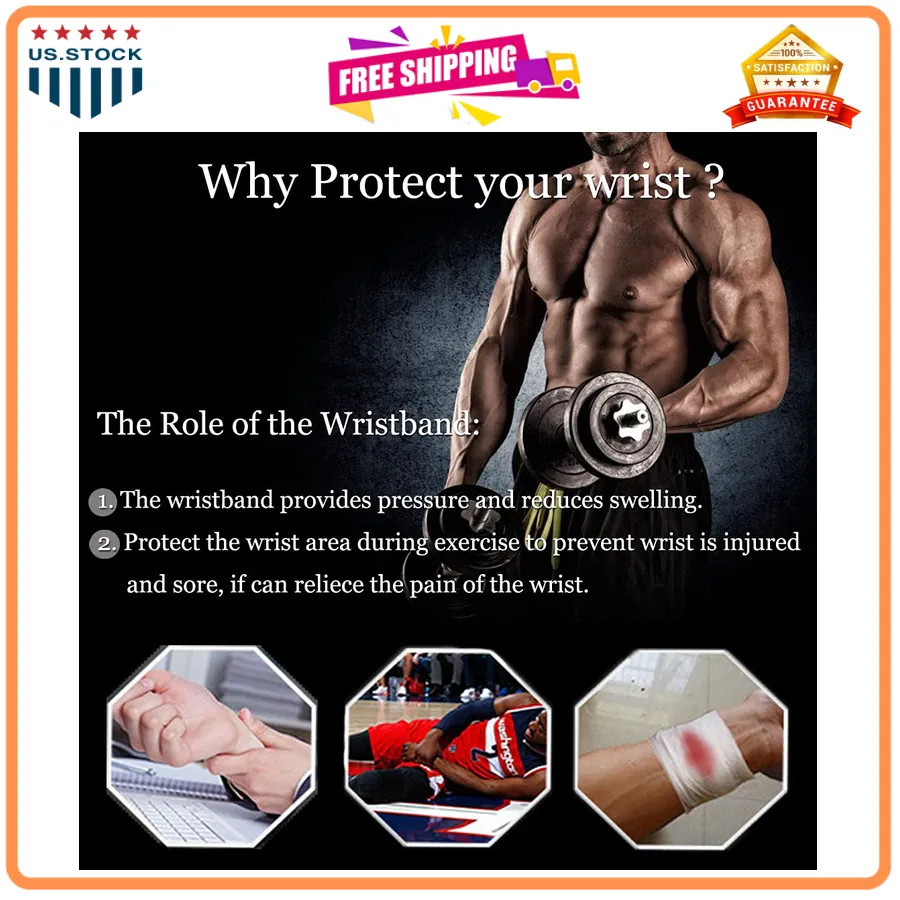 2 Pack Adjustable Wrist Support Brace for Weightlifting Carpal Tunnel Arthritis