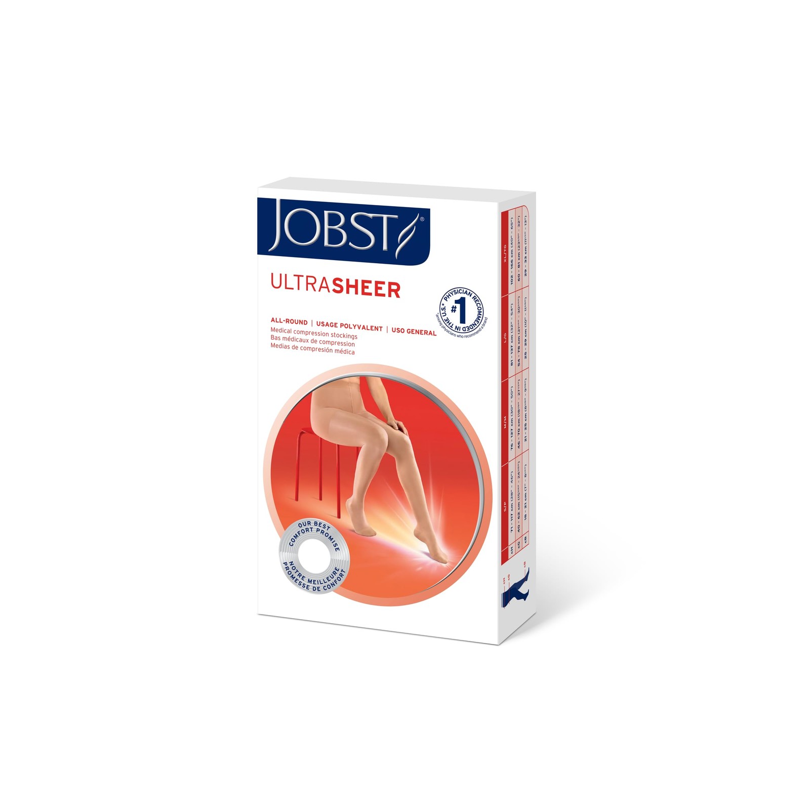 Jobst Ultrasheer 15-20Mmhg Compression Stockings Pantyhose Waist High Closed
