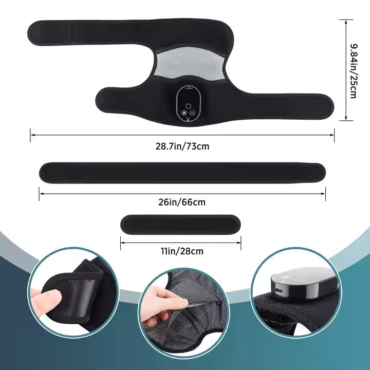 Electric Knee Massager w Heat & Vibration – Pain Relief, Adjustable for Shoulder