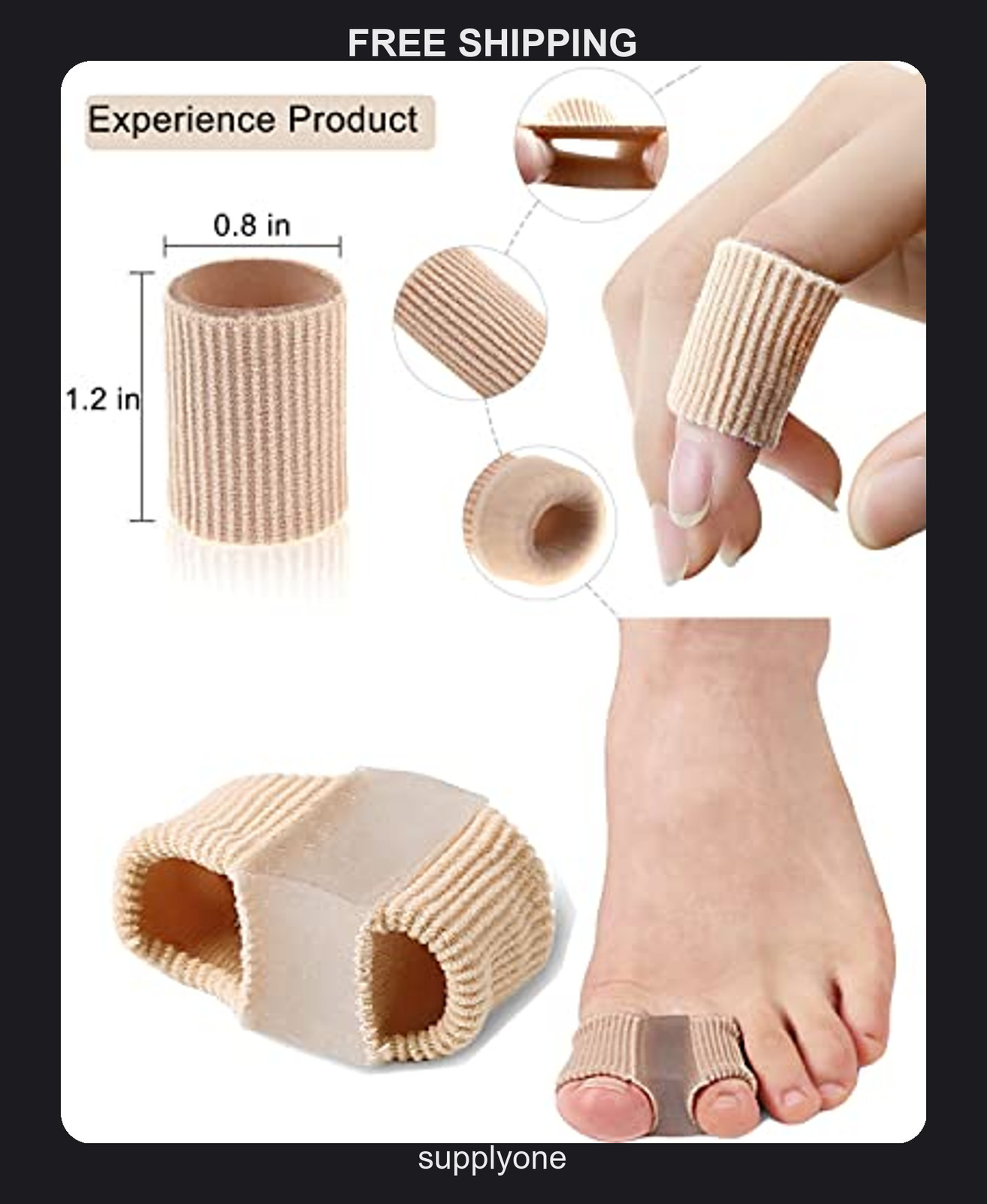 2 Pack Gel Toe Spacers for Bunion Relief and Overlapping Toes