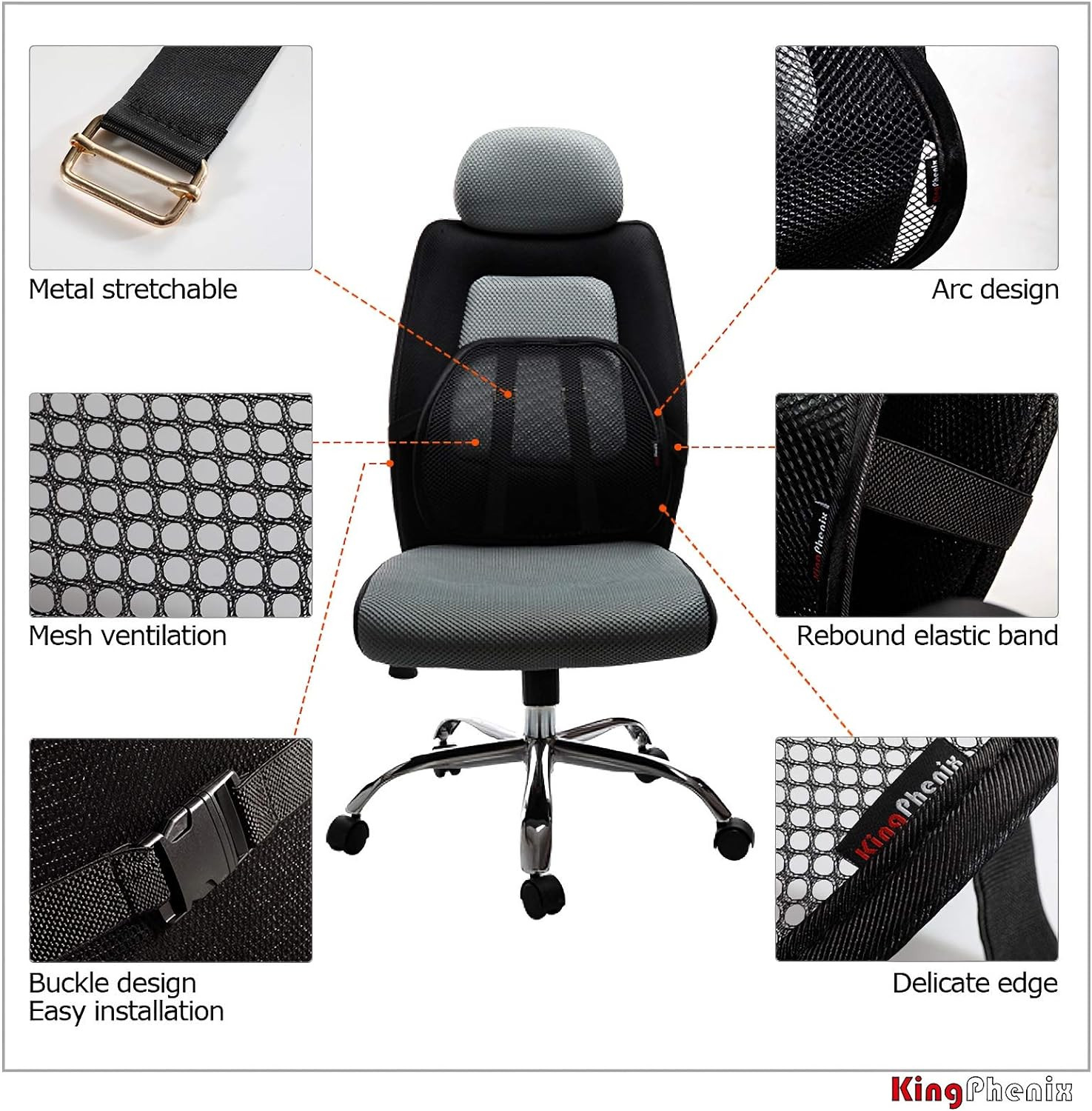 Lumbar Support (2 Pack) with Breathable Mesh, Suit for Car, Office Chair