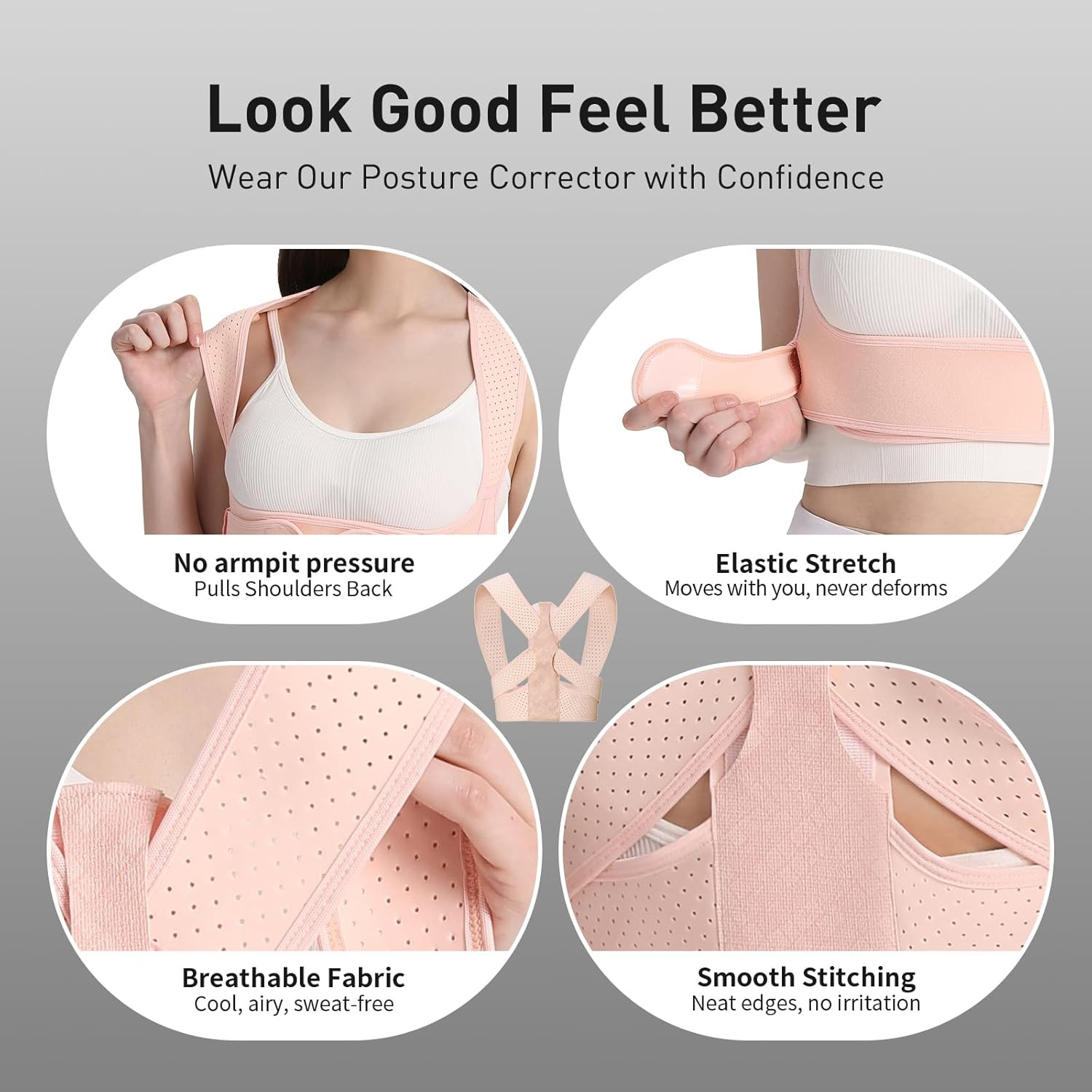 Back Brace Posture Corrector for Women Shoulder Straightener for Upper and Lower
