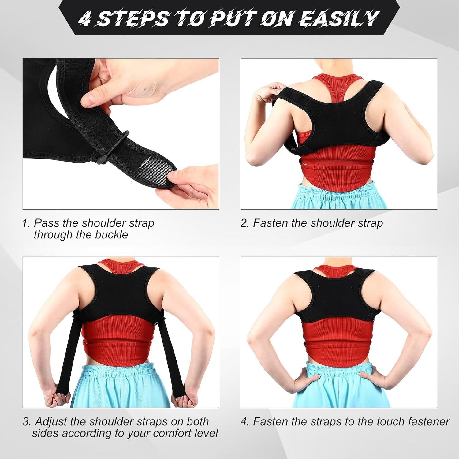 Unisex Posture Corrector – Lightweight Back Brace for Improved Neck Support
