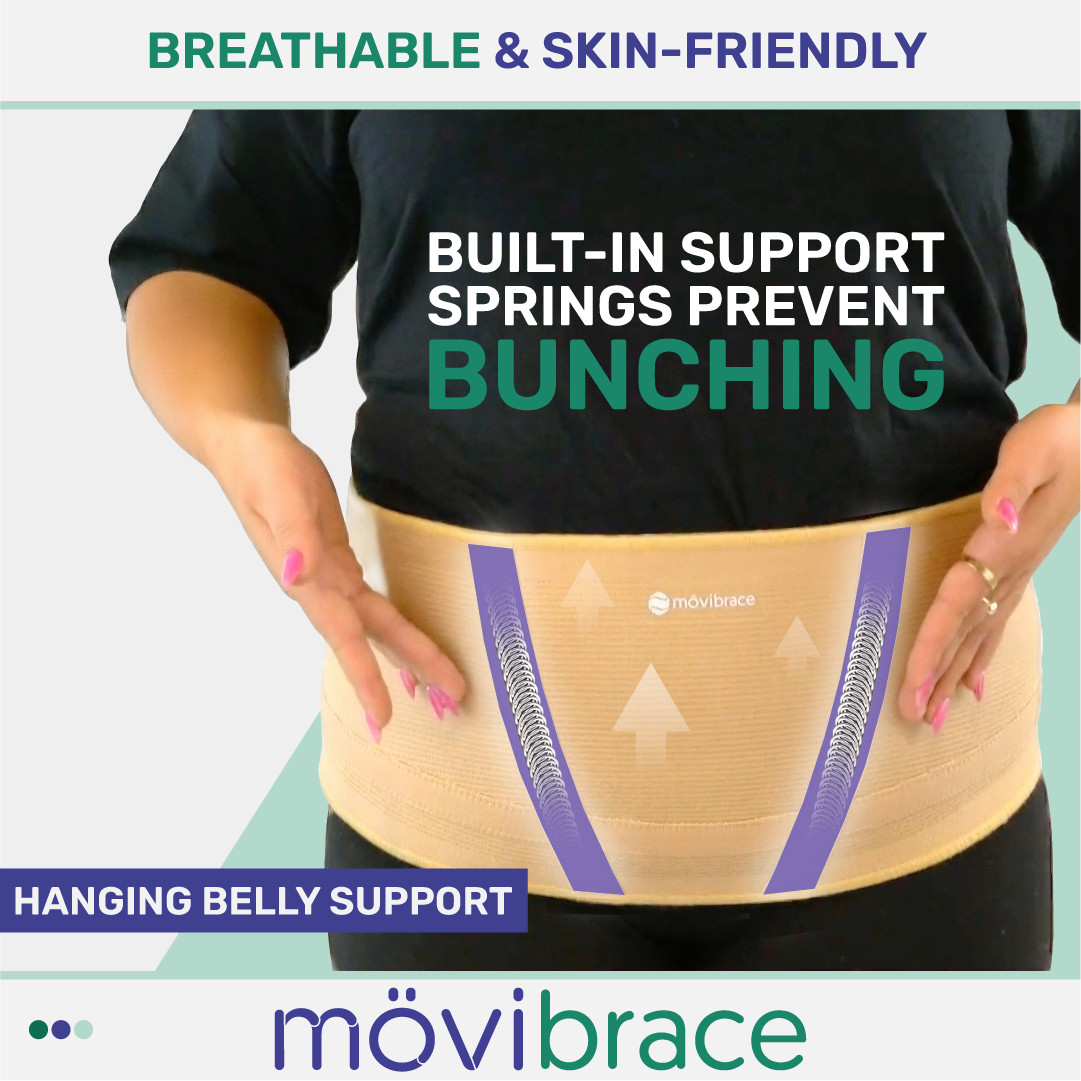 Movibrace Abdominal Belt for Hanging Belly, Weak Abdominal and Lower Back Muscle