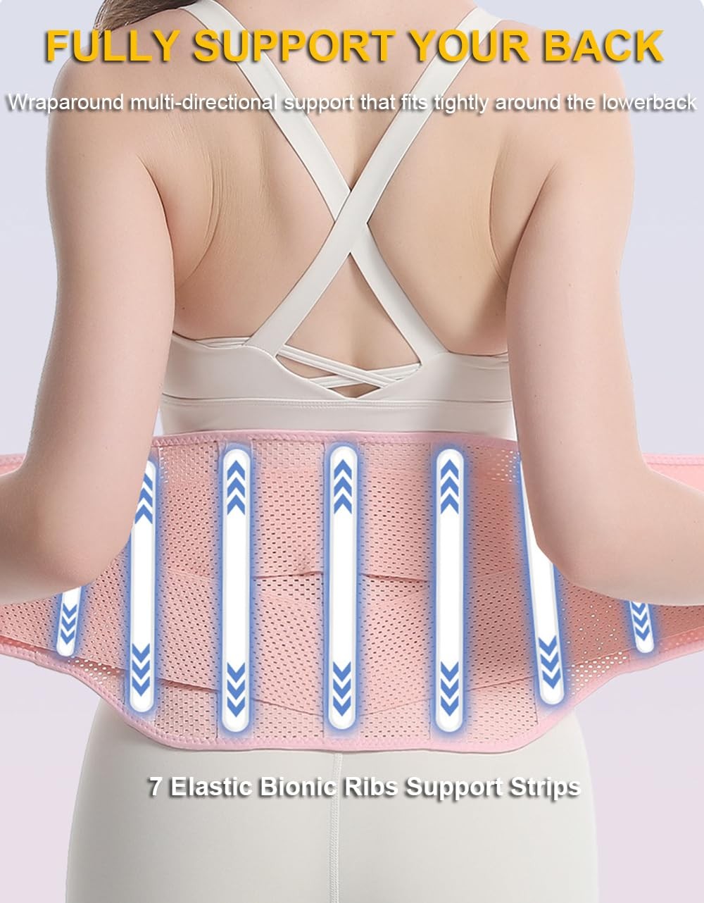 Lightweight Back Brace for Lower Back Pain Women Men, Lumbar Support Waist Su…