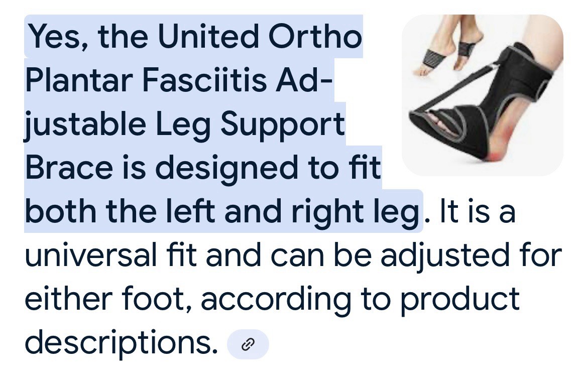 United Ortho Plantar Fasciitis L Adjustable Support Splint Brace Boot Day Night