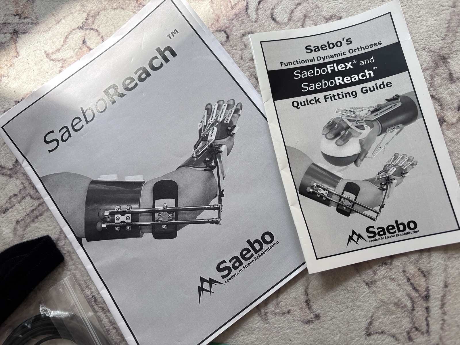 SaeboReach RIGHT Dynamic Stroke Rehab Hand Arm Orthosis Brace Complete + Extras