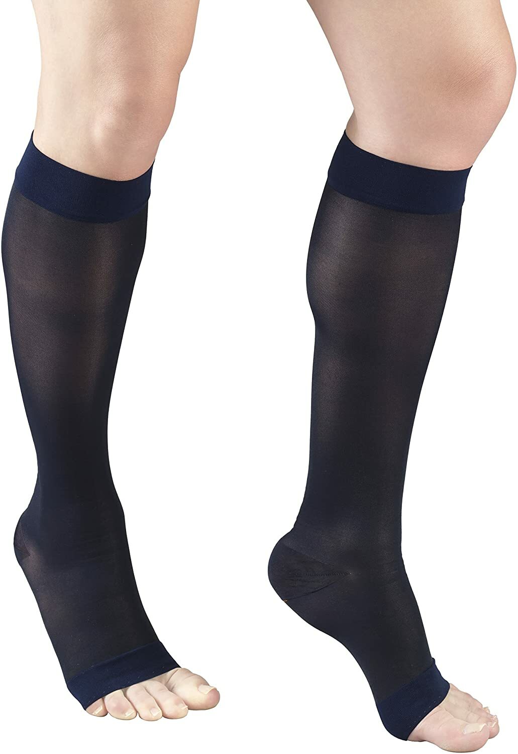 Truform 1772 Compression Stockings Sheer Dress Nylon Open Toe 15-20 mmhg 1x Pair