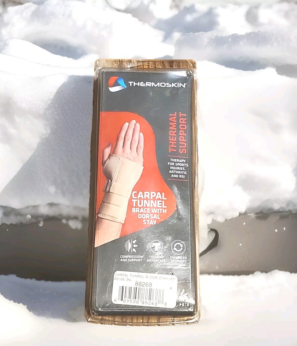 Thermoskin Carpal Tunnel Left Brace w Dorsal Stay 3XL Wrist & Finger Suppor88168