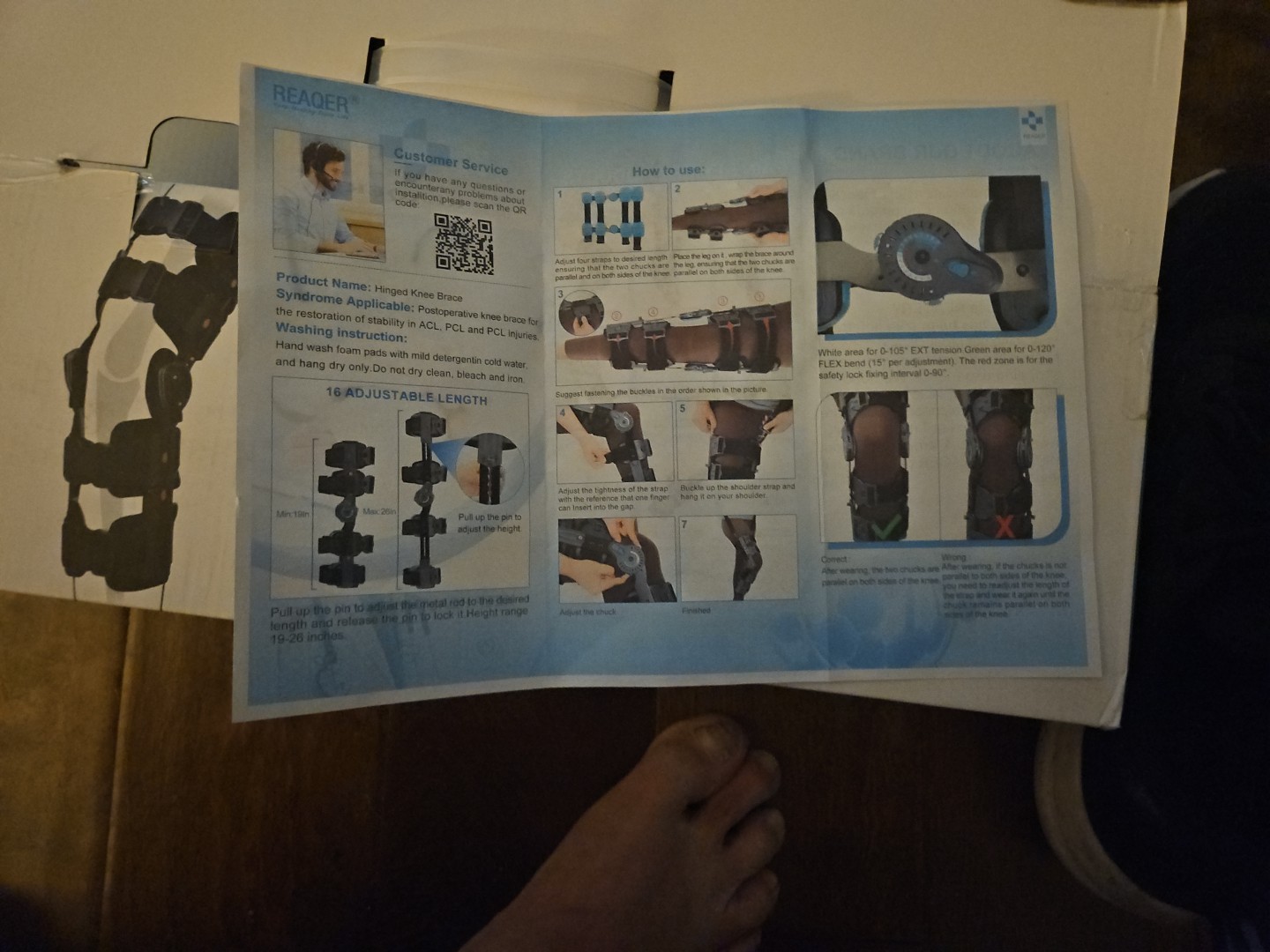 REAQER ADJUSTABLE KNEE BRACE