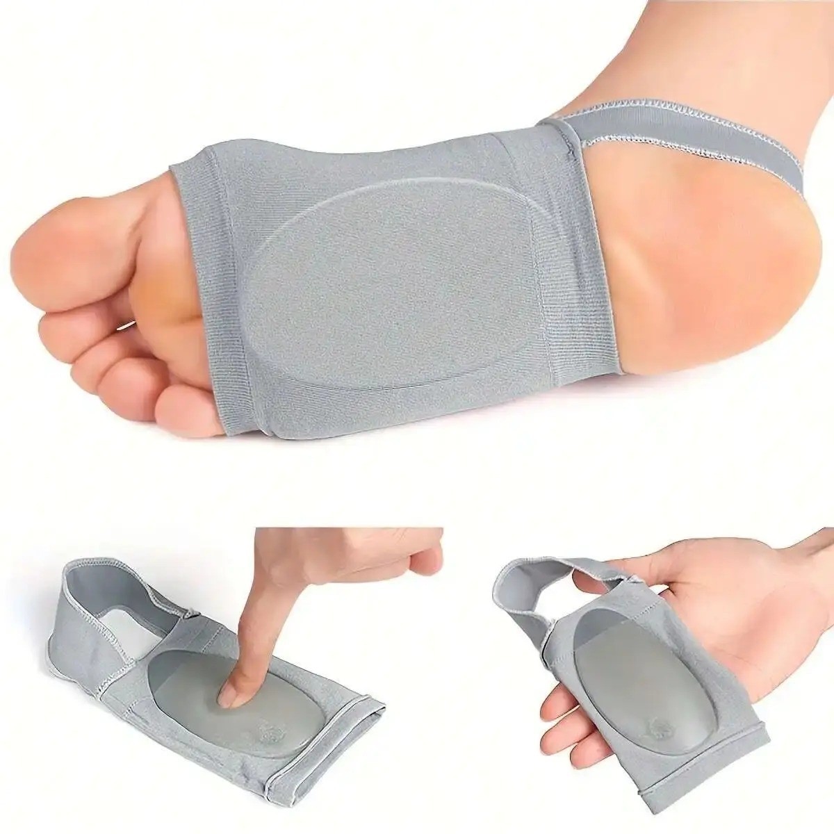 2x Foot Insole Pain Relief Plantar Fasciitis Gel Pads Arch Support Shoes Insert