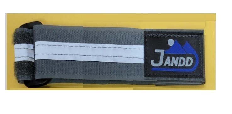 Jandd Bicycle Ankle Strap or Leg Band – Gray with Silver Reflector