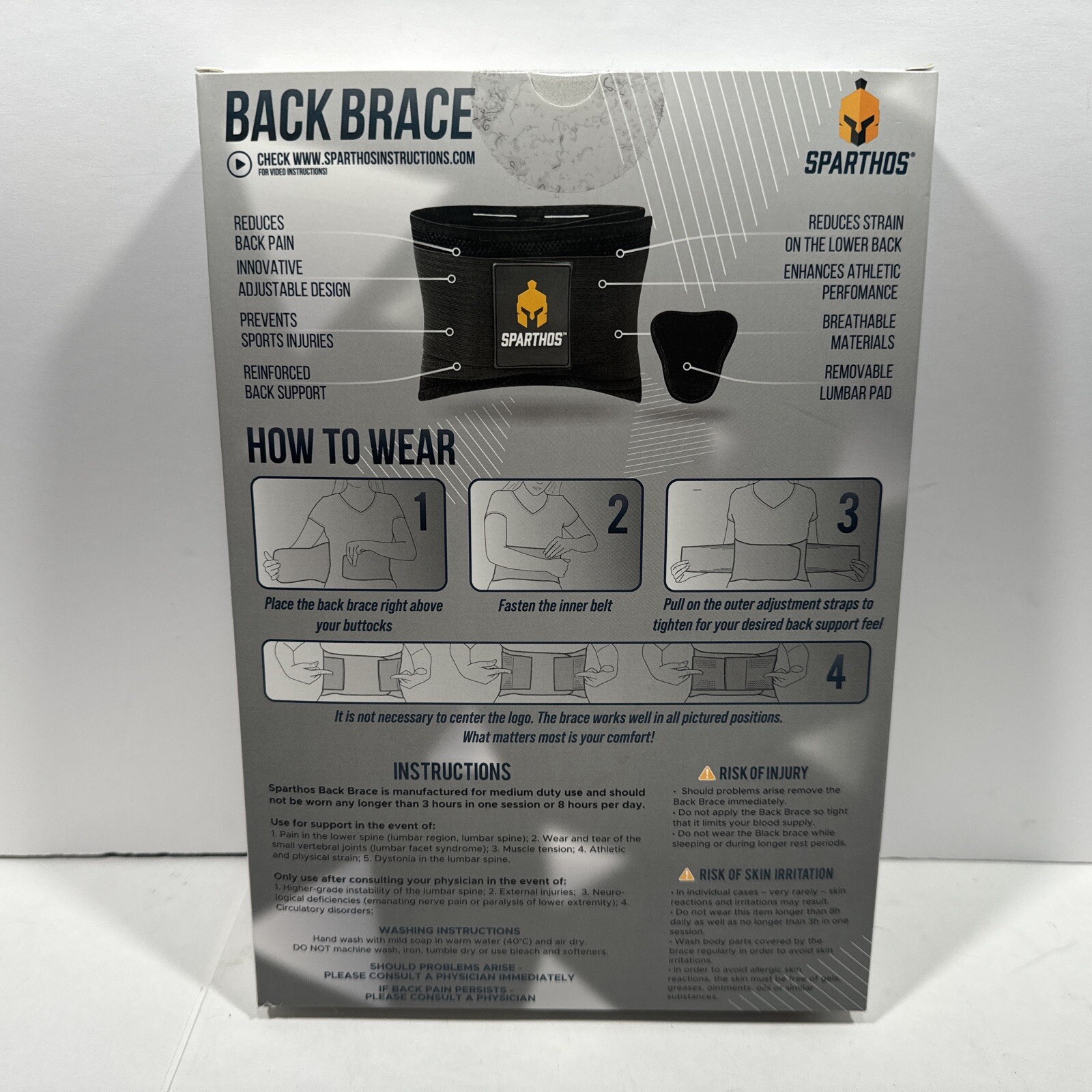 Sparthos Back Brace for Lower Back Pain – Immediate Relief from Sciatica SMALL