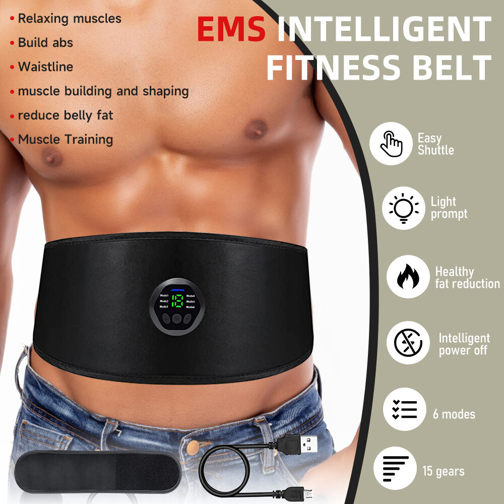 Abdominal EMS Muscle Stimulator Belt Electric ABS Fitness Toning Trainer Sticker