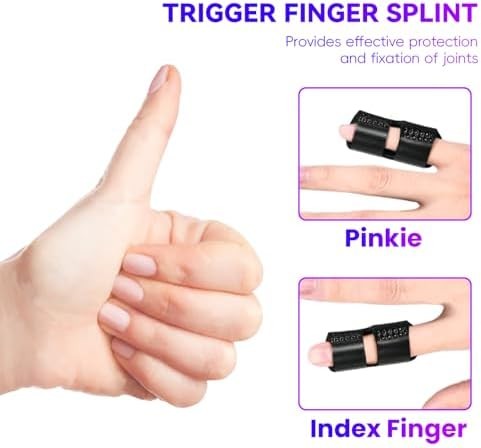 2 PCS Small Finger Splint, Adjustable Trigger Finger Splint, Straightener for Br