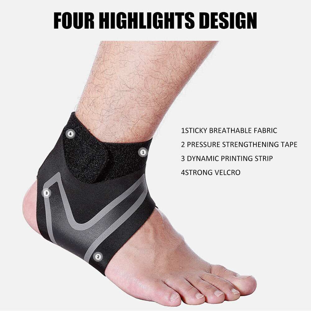 Ankle Brace Compression Support Sleeve Swelling Achilles Tendon Joint Pain Strap