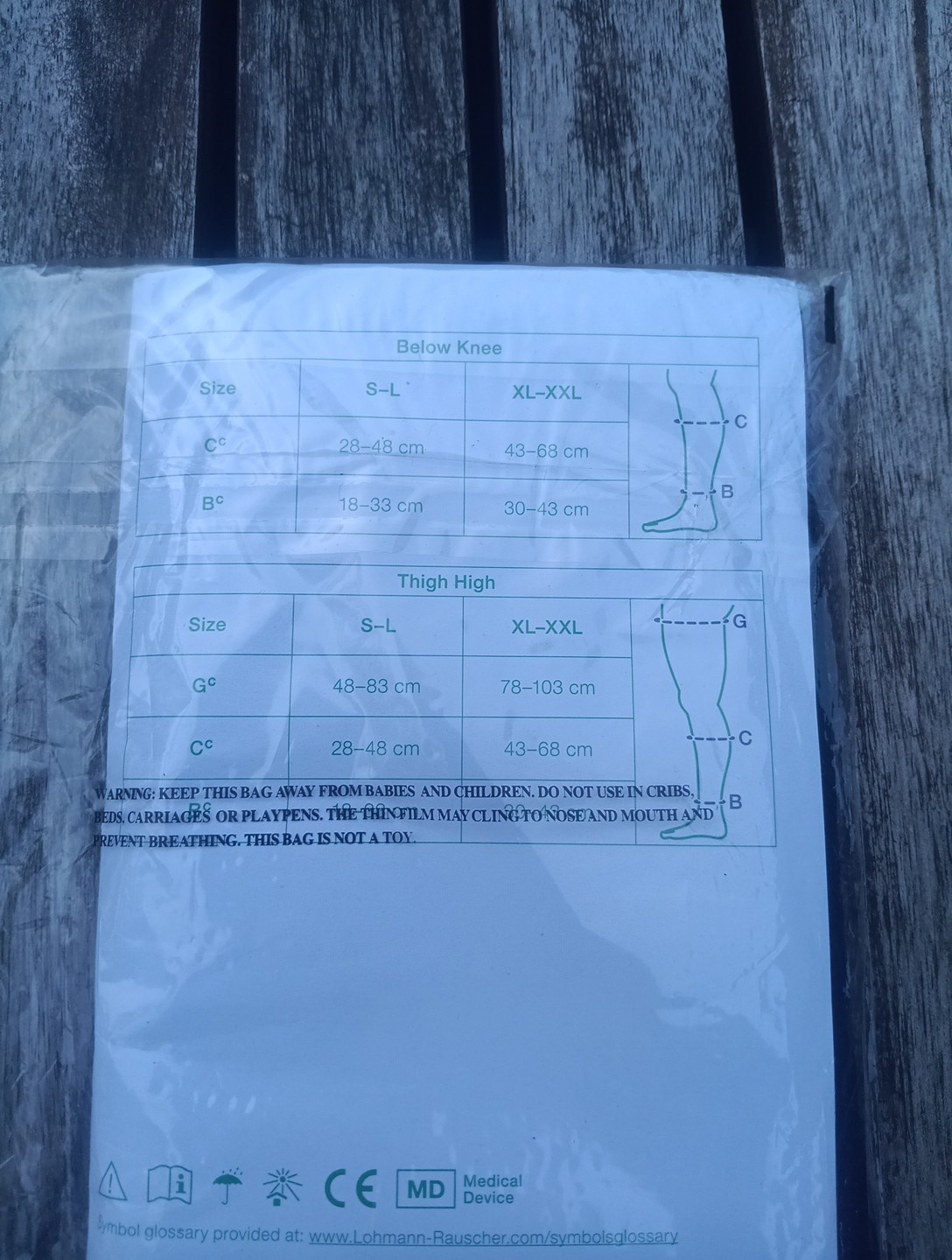2 Ready Wrap Liners Below Knee Small Medium Large Black