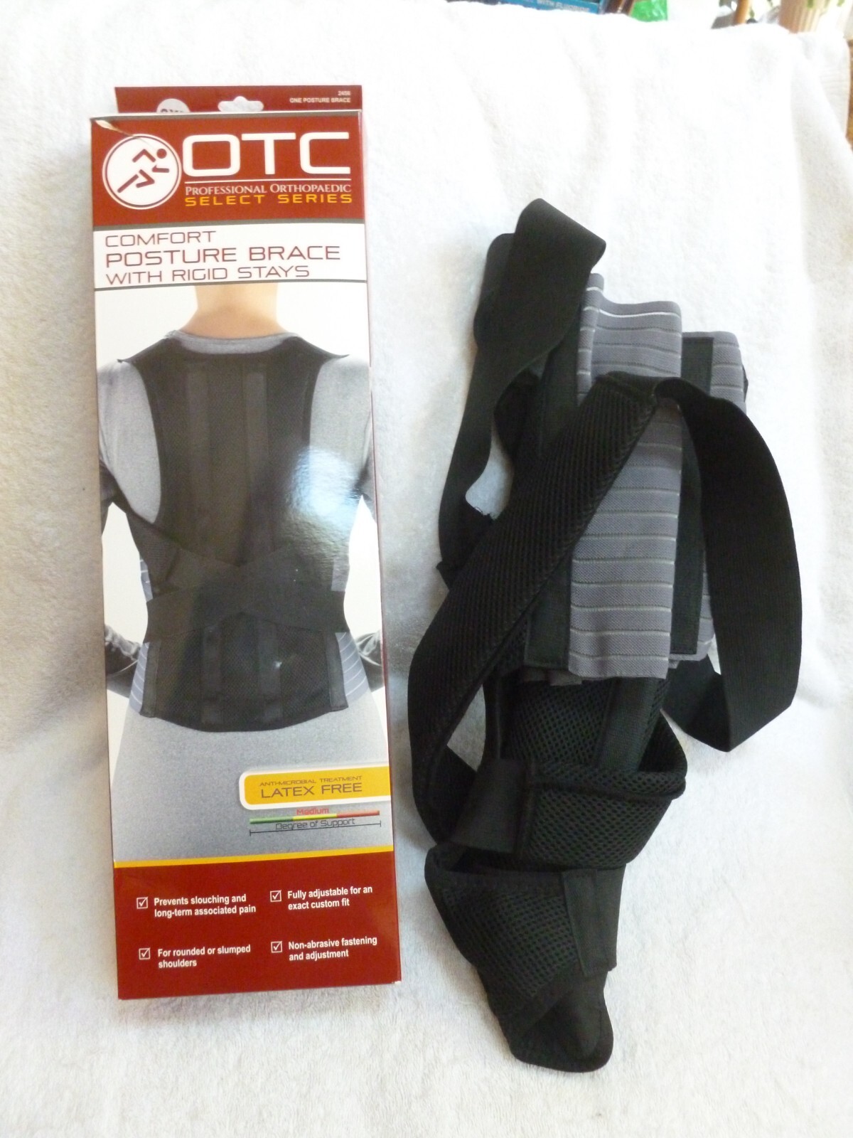 OTC Comfort Posture Brace With Rigid Stays (Black) 2X-Large #2456-2XL