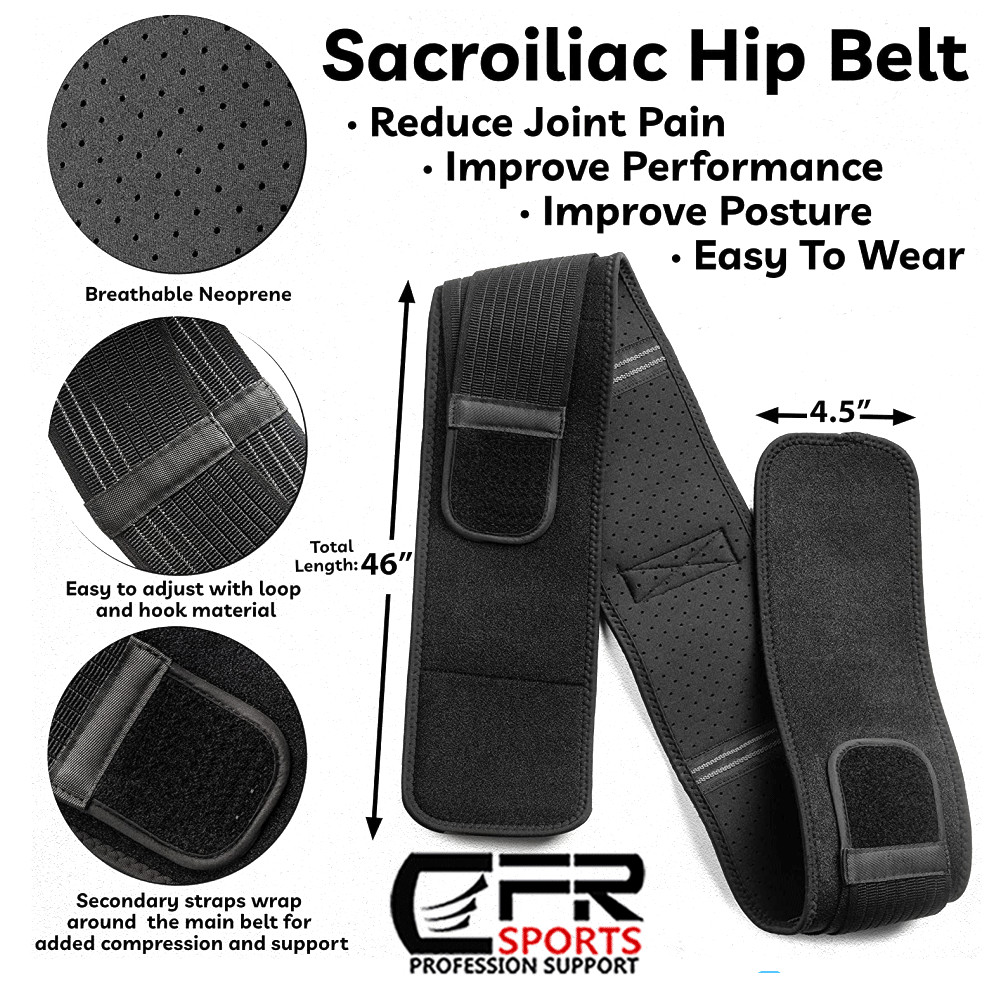 Adjustable Lumbar Support Lower Waist Back Belt Brace Sacroiliac SI Pelvic Pain