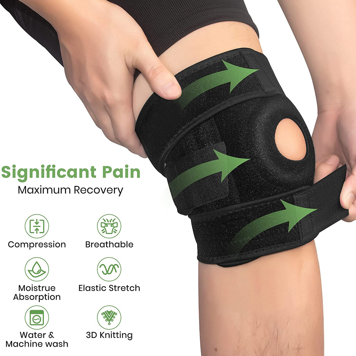 Knee Brace Compression Sleeve Support Patella Stabilizer Sport Joint Arthritis