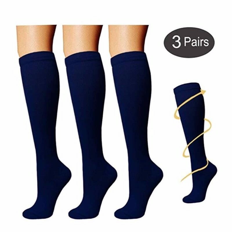 3 Pair Compression Calf Socks for Edema Diabetic Varicose Veins Medical Sport