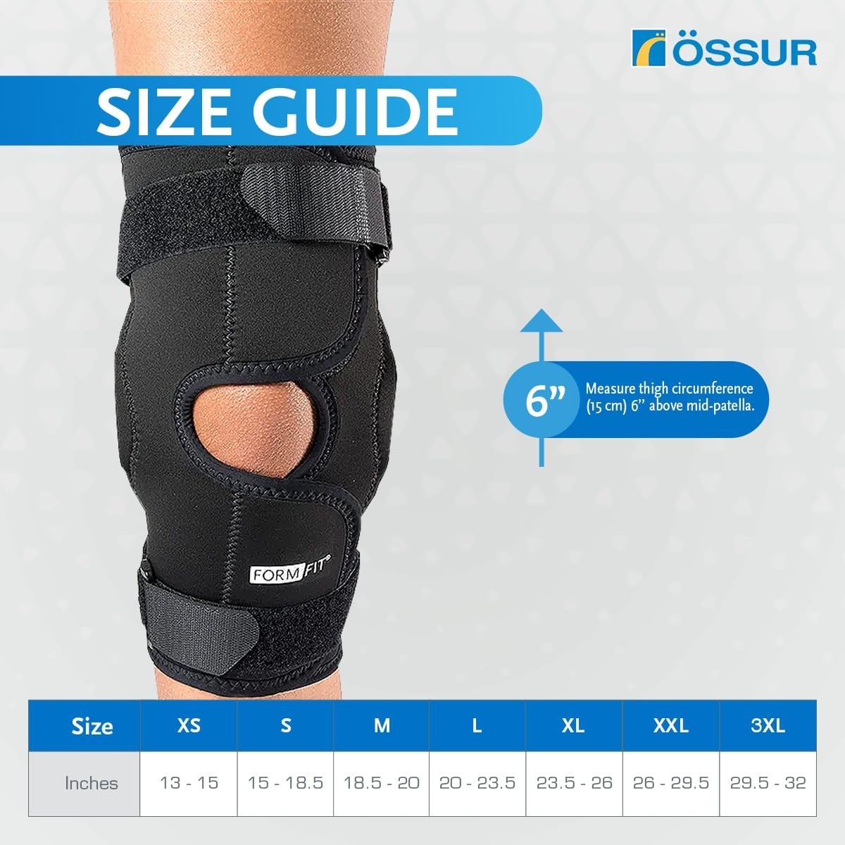 Ossur Formfit ROM Knee 12” Wrap Hinged Sleeve Brace 507257-Large-Breathable