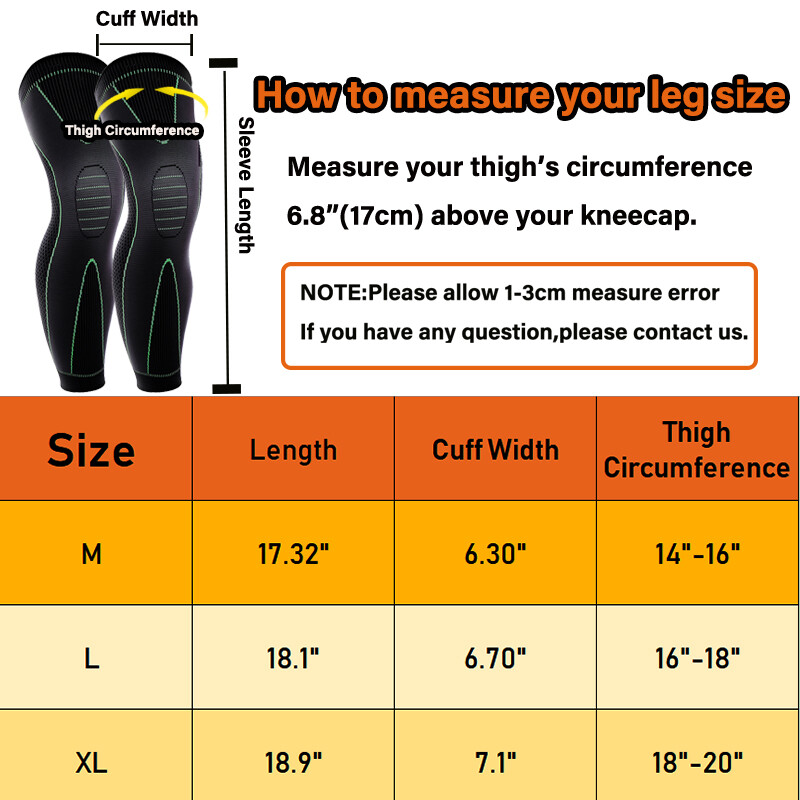 Knee Leg Brace Thigh High Compression Sleeve Socks Support Pain Relief Full Legs