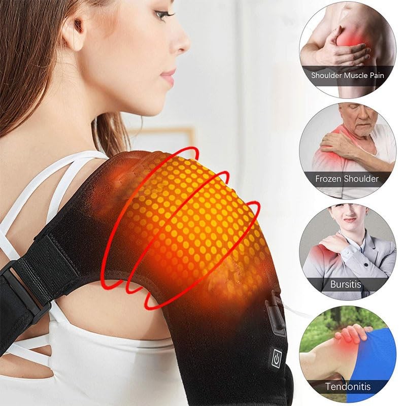 Shoulder Heating Pad USB Heated Shoulder Wrap with 3 Heat Settings Adjustable…