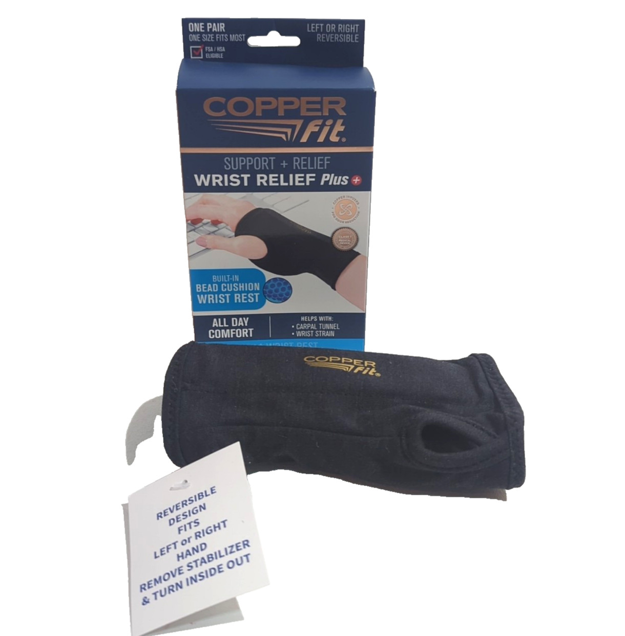 Copper Fit Support & Relief Left Or Right Relief Plus Reversible Sleeve L Or R