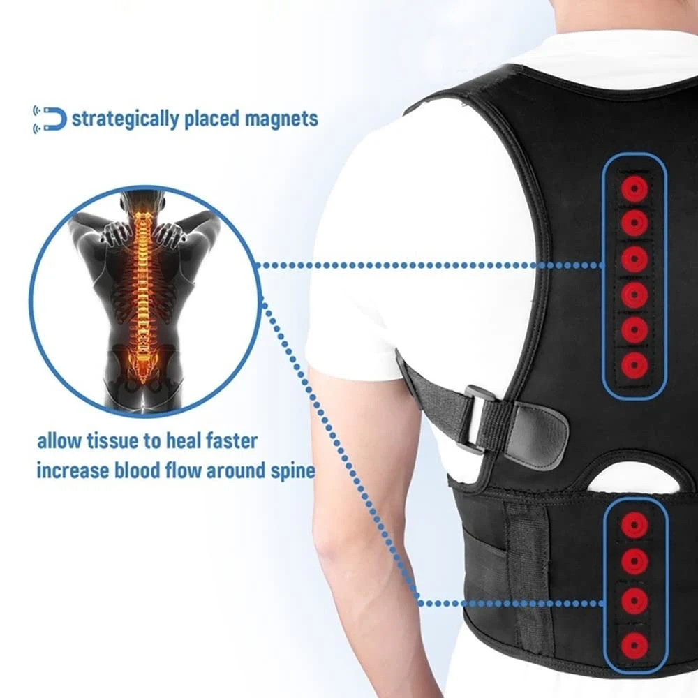 Magnetic Therapy Back Support Corset for Posture and Lumbar Alignment