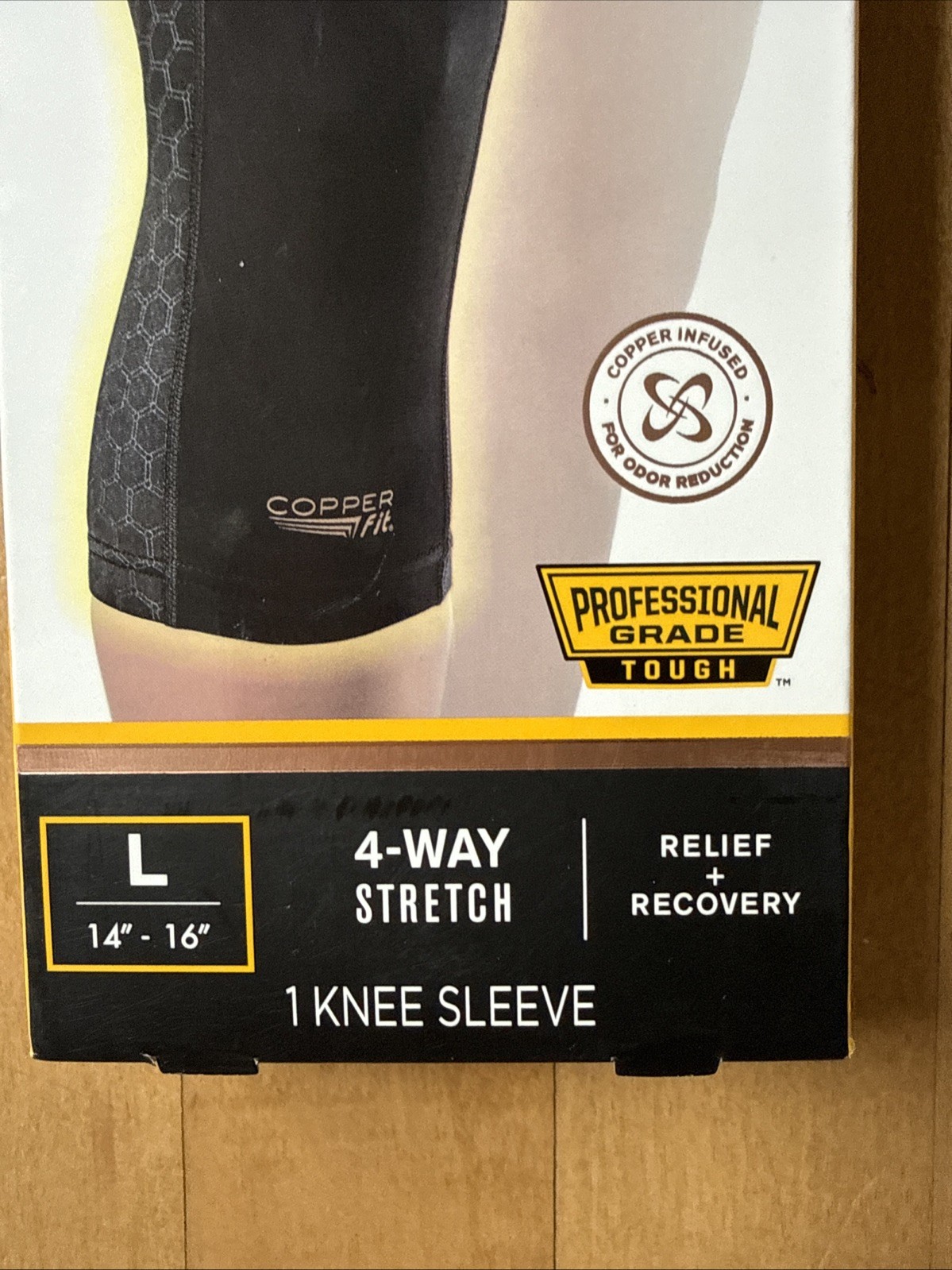 Copper Fit WorkGear Knee Compression Sleeve Unisex Large 14″-16″ Pro Grade Tough