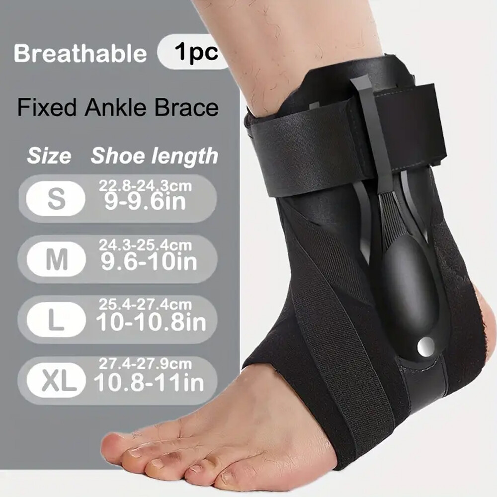 Double Protective Plate Ankle Brace Sports Sprain Recovery Device Support Unisex