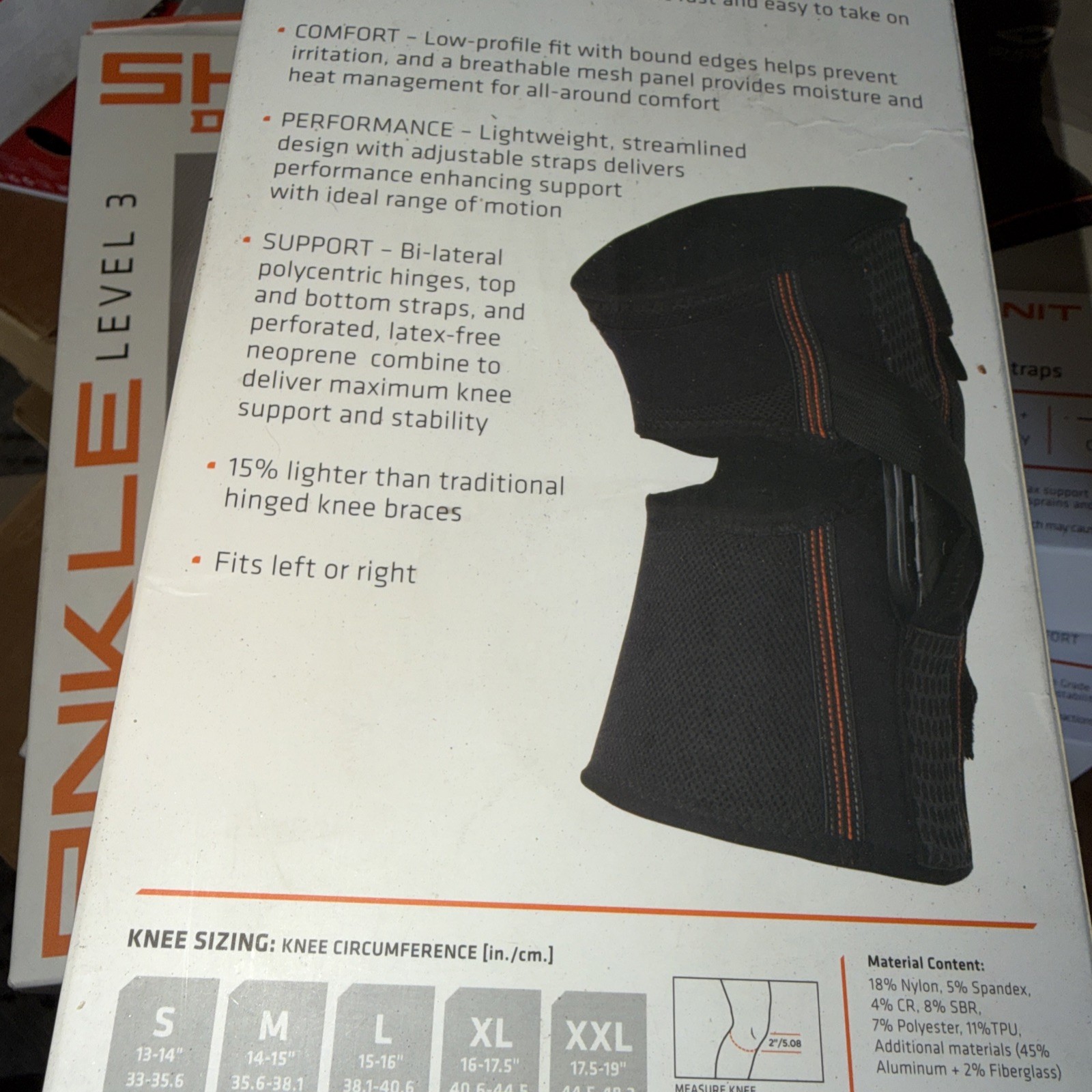 Shock Doctor Level 3, Knee Brace with heavy duty Hinges, size small 13”-14