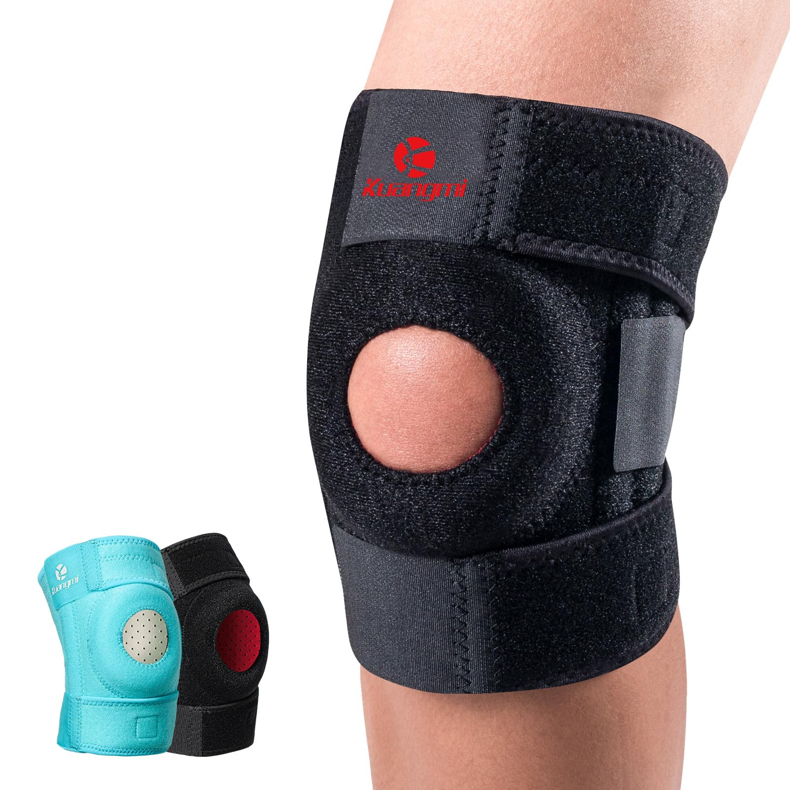 Knee Brace with Side Stabilizers & Patella Gel Pad,Adjustable Compression Kne…