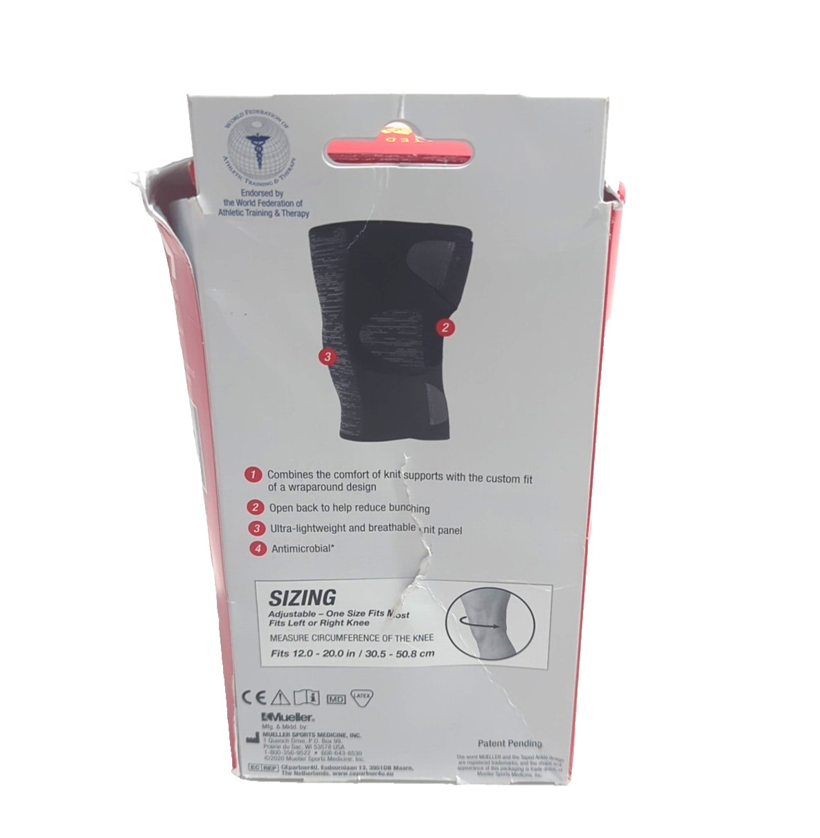 Mueller Hybrid Adjust Wraparound Minimum Knee Support 64017 One Size Ford Most