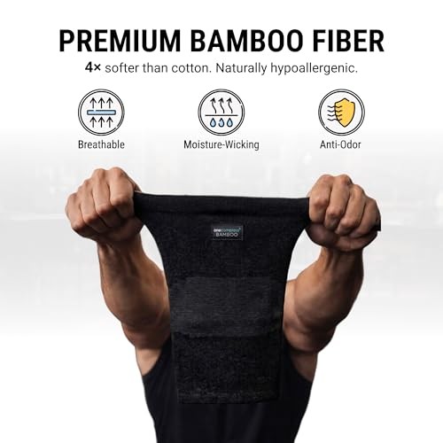Onecompress Bamboo Compression Knee Sleeve for Women & Men, Knees L Black