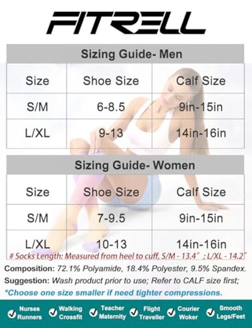 3 Pairs Compression Socks for Women and Men 20 Large-X-Large Black+white+grey