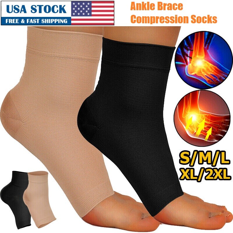 S/M/L/XL Ankle Brace Compression Sleeve Support Socks Foot Fasciitis Pain Relief