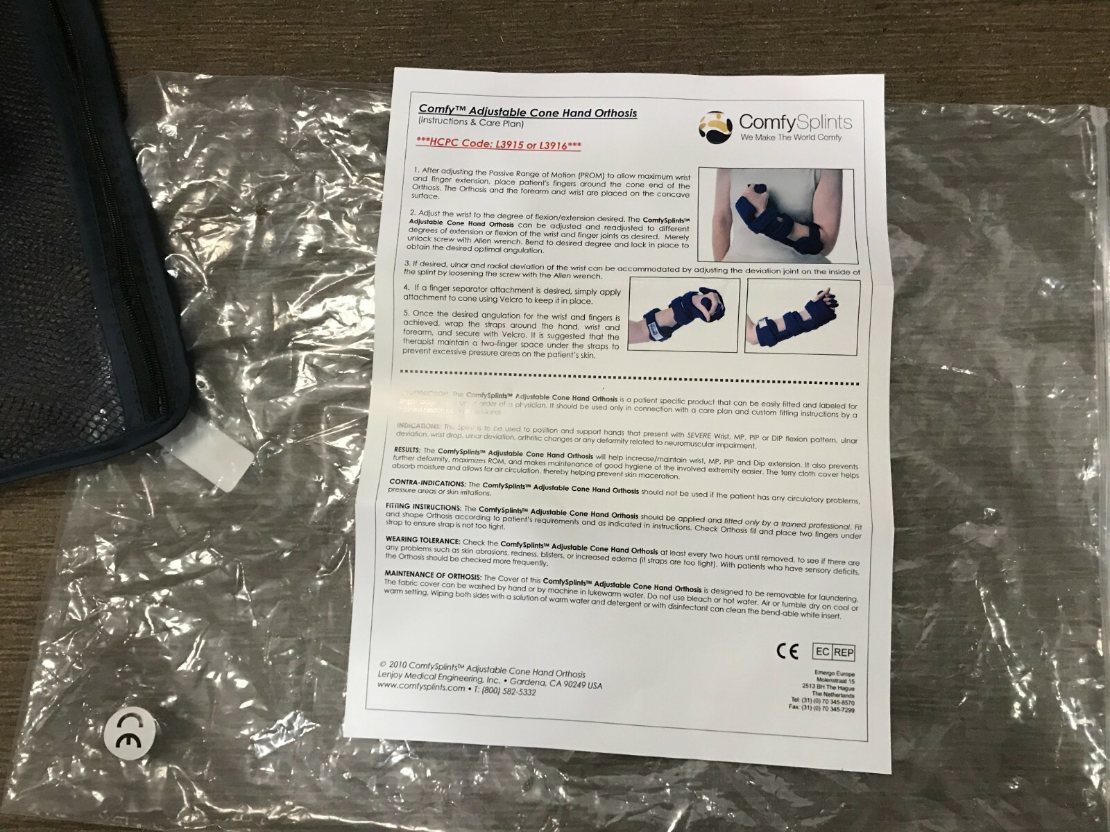 ComfySplints Comfy Splints Adjustable Cone Left Hand ACH-101 Brand New