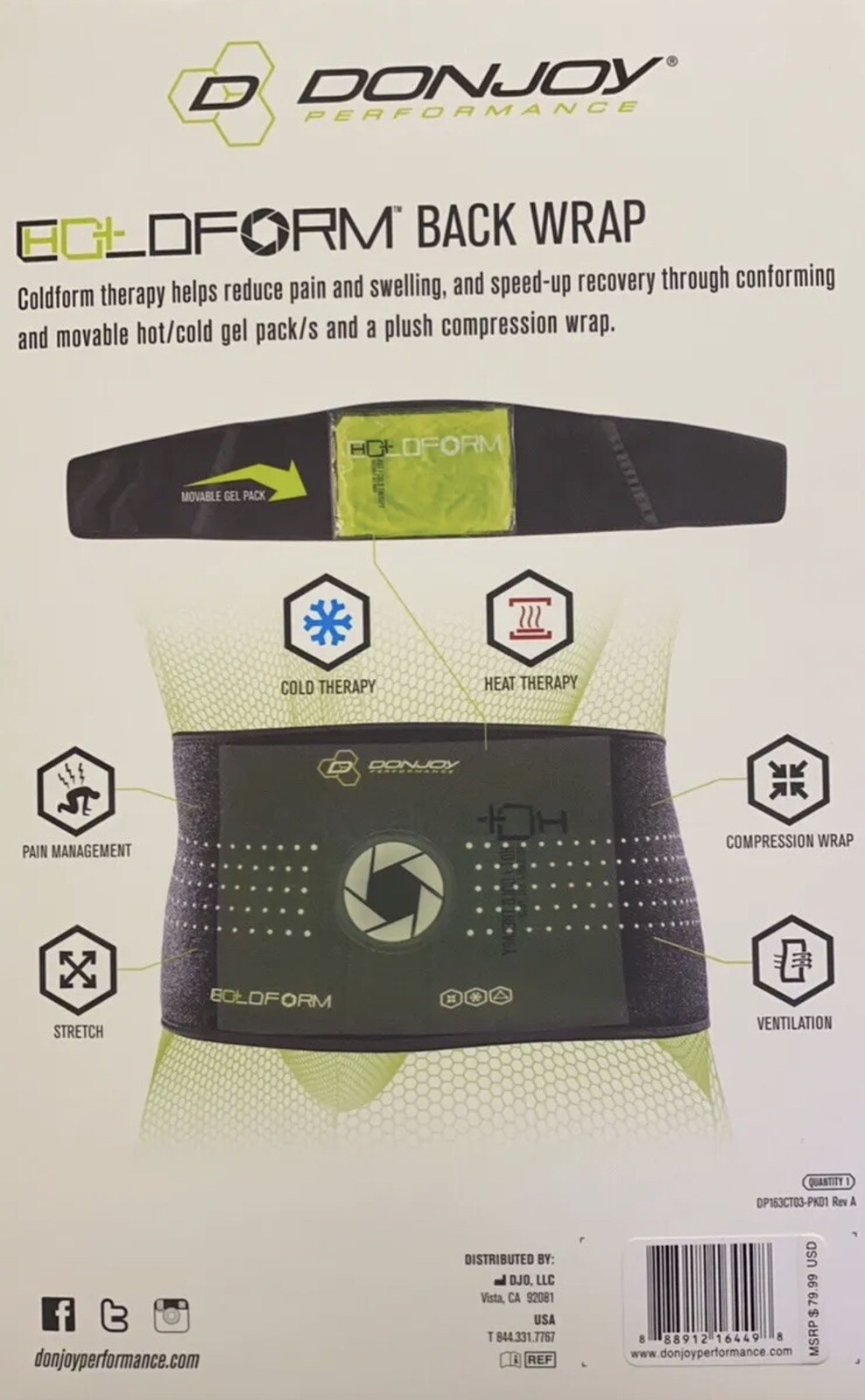 Donjoy Performance Hot+Cold Form Back Brace