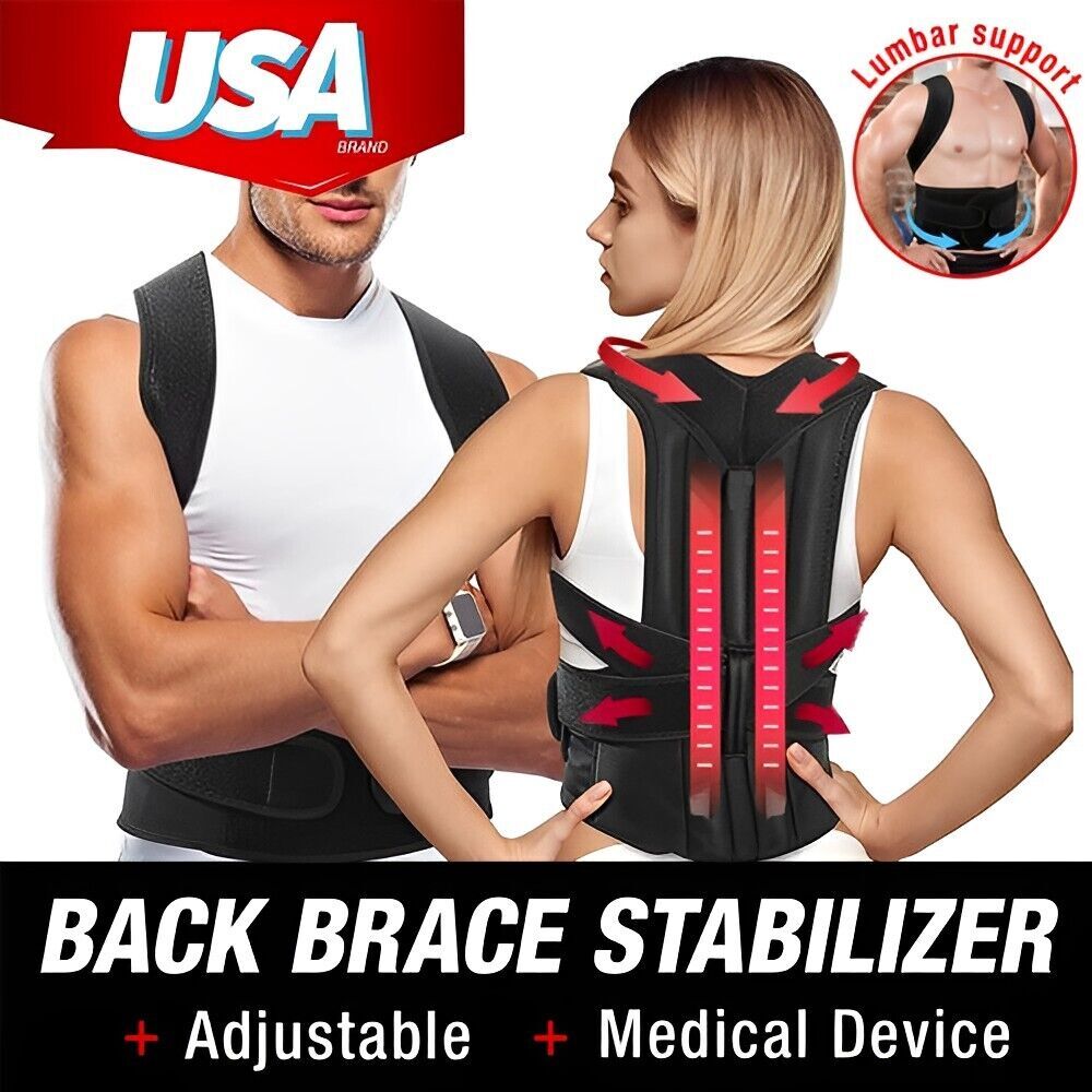 POSTURE CORRECTOR Back Support Upper Shoulder Brace Straightener Women Men Belt