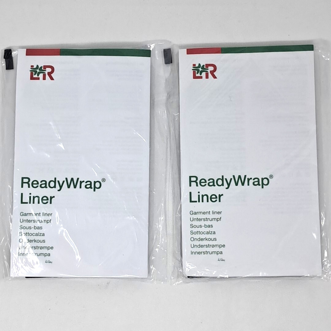 L&R Ready Wrap Liner LOT of 2 Black Garment Sock Calf and Foot Below Knee-S/M/L