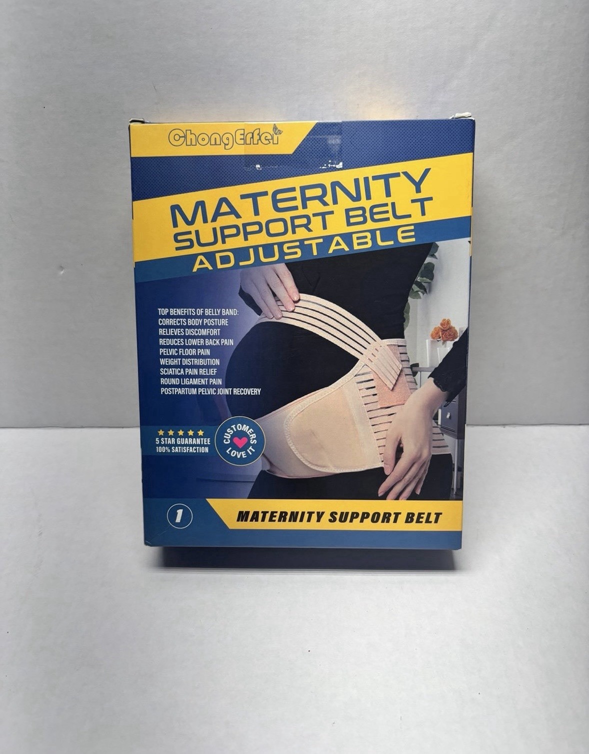 XL BLACK Maternity Pregnancy Support Band Belt by ChongEffect Adjustable