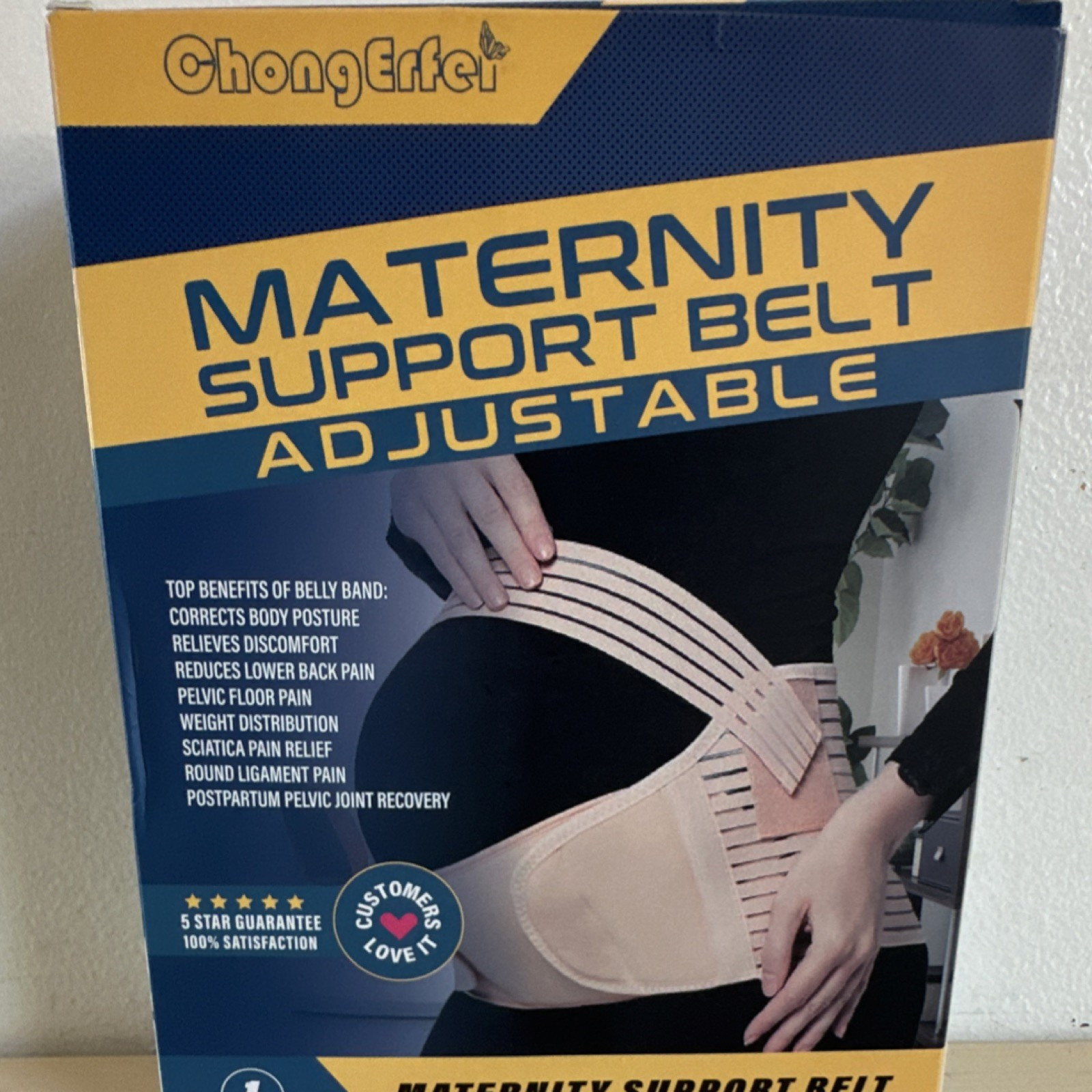 ChongErfei Maternity Support Belt Adjustable Beige Size S C13#