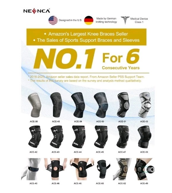 Neenca XXL White, Knee Brace Compression Knee Support with Air Mesh Fabric