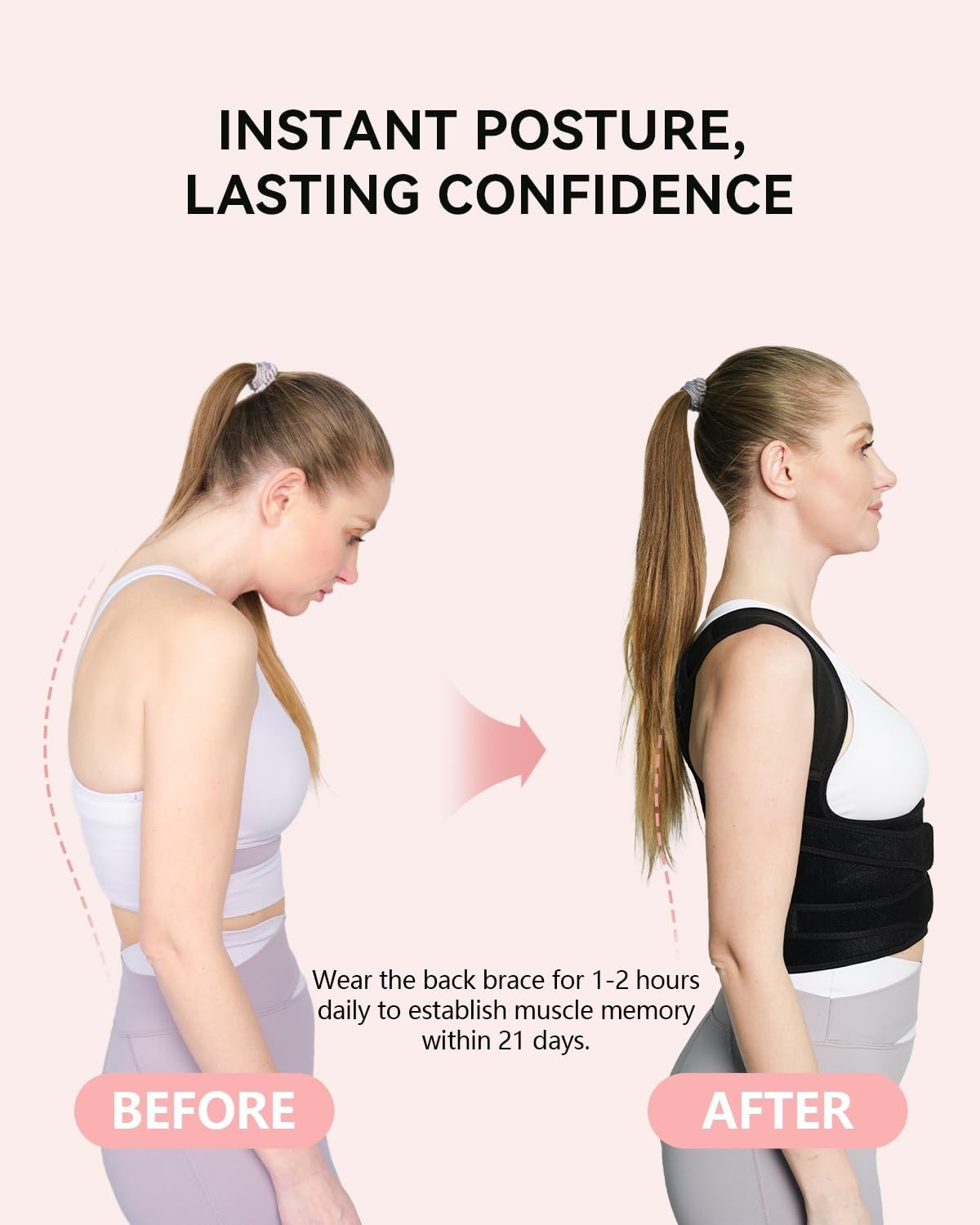 Versatile Posture Corrector with Flexible Support for Neck and Back Pain Relief