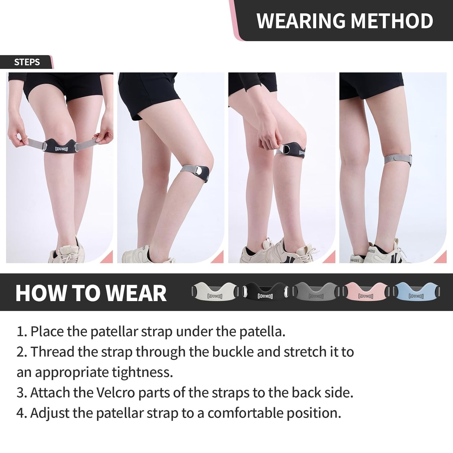 Silicone Patellar Tendon Support Strap 2 Pack,Knee Strap for Knee Pain Relief…