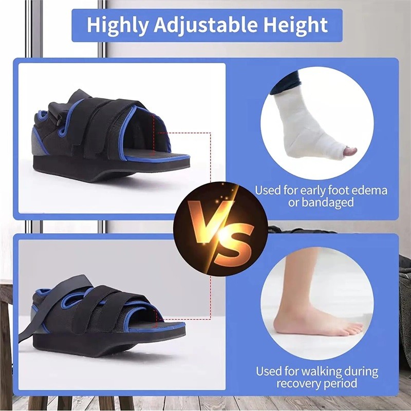 Post Op Shoe Forefoot Off-Loading Boot Fracture Recovery Black/Blue S M L