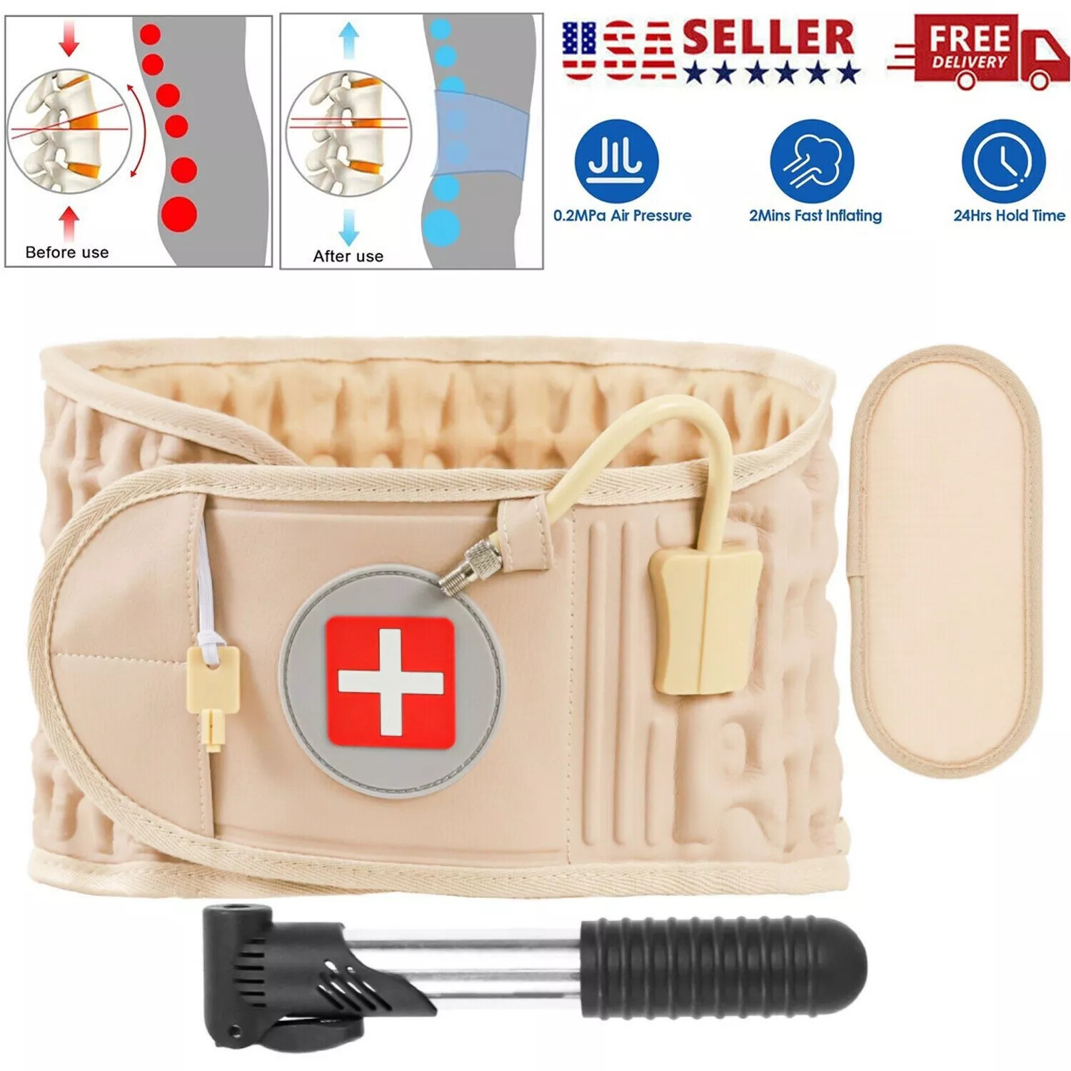 2025 New Dr Ho’s Decompression Belt Back Brace Lumbar Support Extender Belt