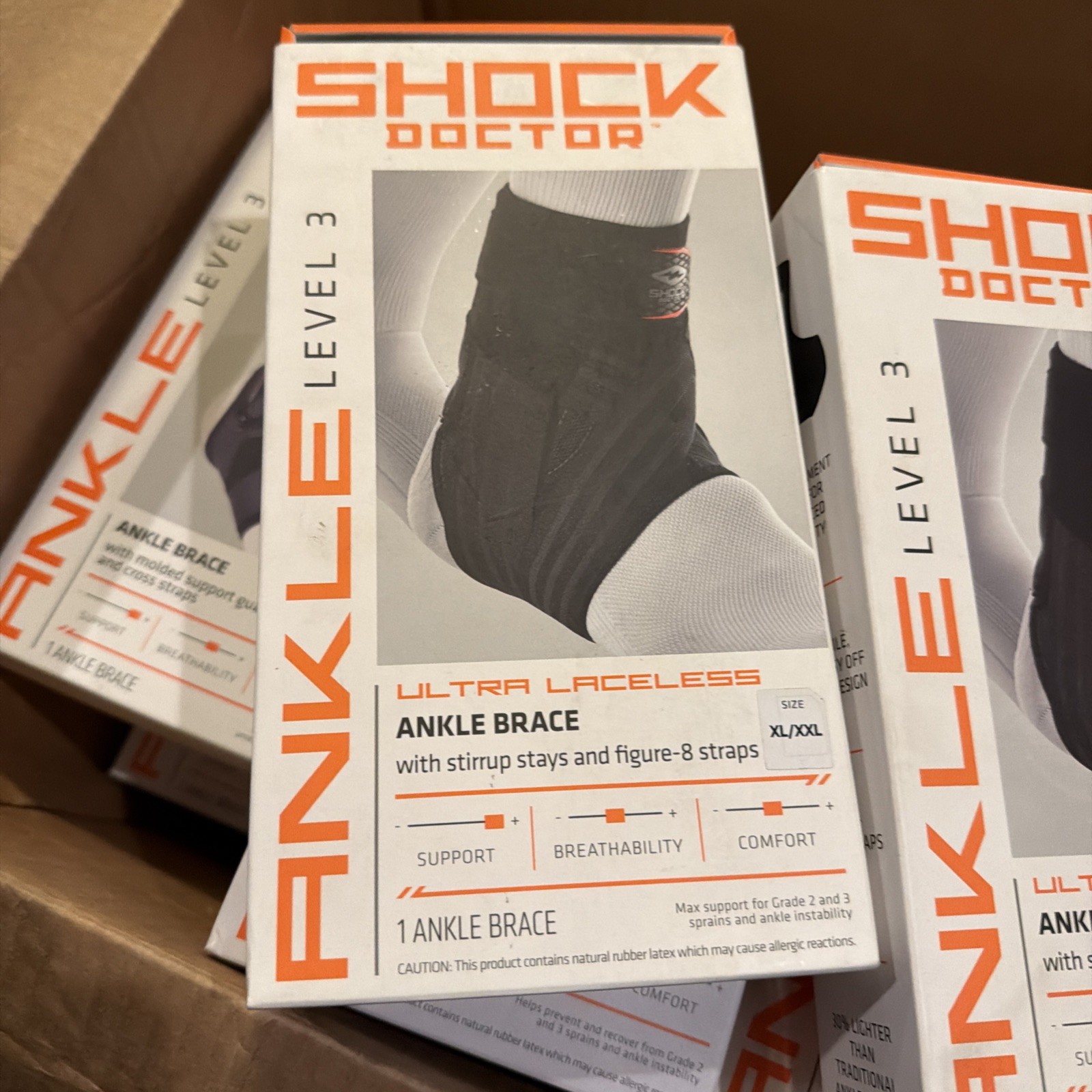 Shock Doctor Ultra laceles ankle brace w/stay 8 figure strap size XL -XXL